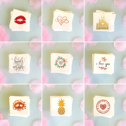 OhMyTat - Wedding Metallic Rose Gold Silver Color Flash Temporary Tattoo Sticker Booth Corner Package